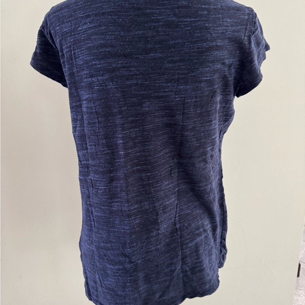 Athleta Fitted Blue Cap Sleeve Tee Sz S - Picture 2 of 5